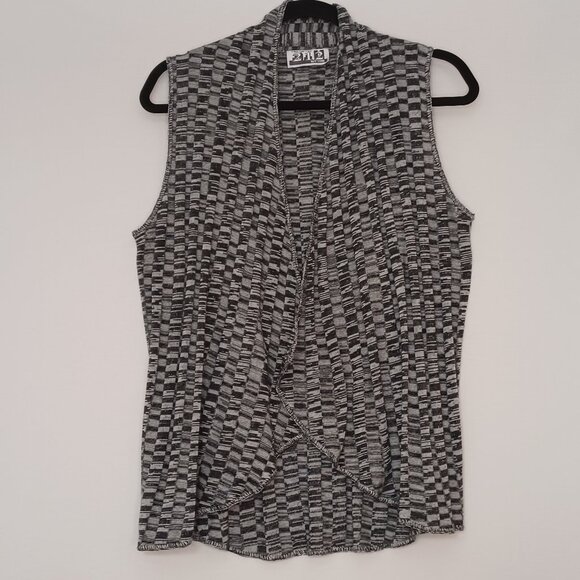 Women's Black and White Open Front Cardigan w/ No size tag & No care tag - Picture 1 of 6